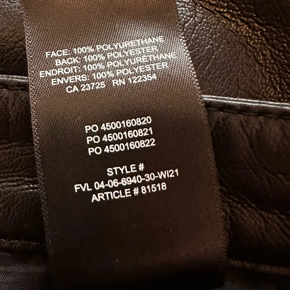 Aritzia Wilfred The Melina vegan leather black 6 high waisted straight leg pants